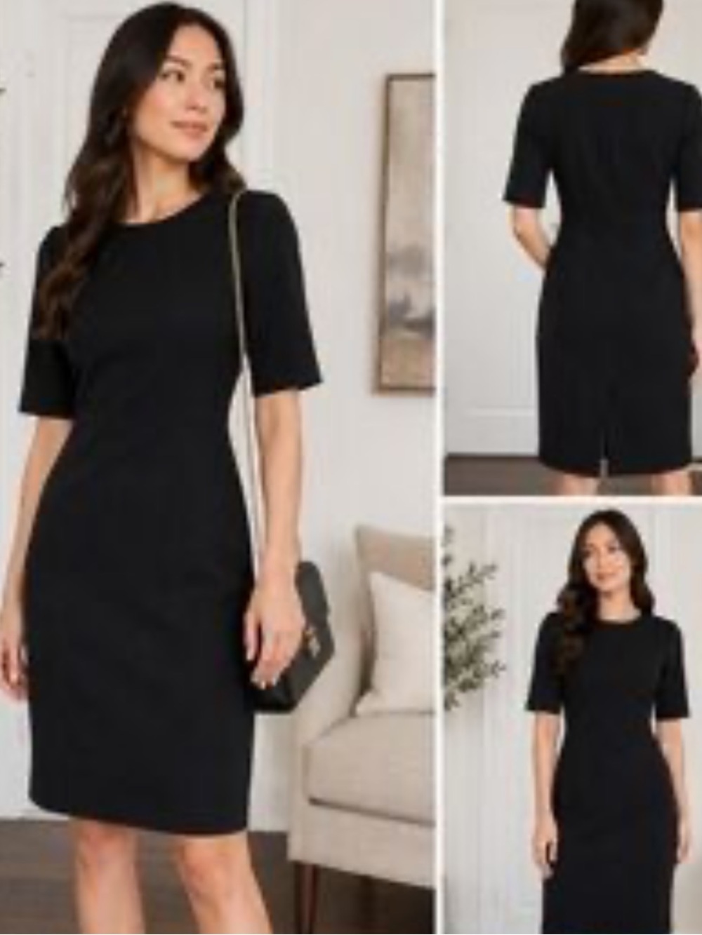 Babaton Black Midi Sheath Dress